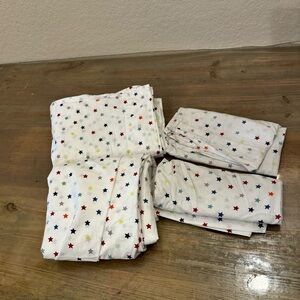 Perfect Pottery Barn Kids Multicolor Star Flat Sheets Pillow Cases